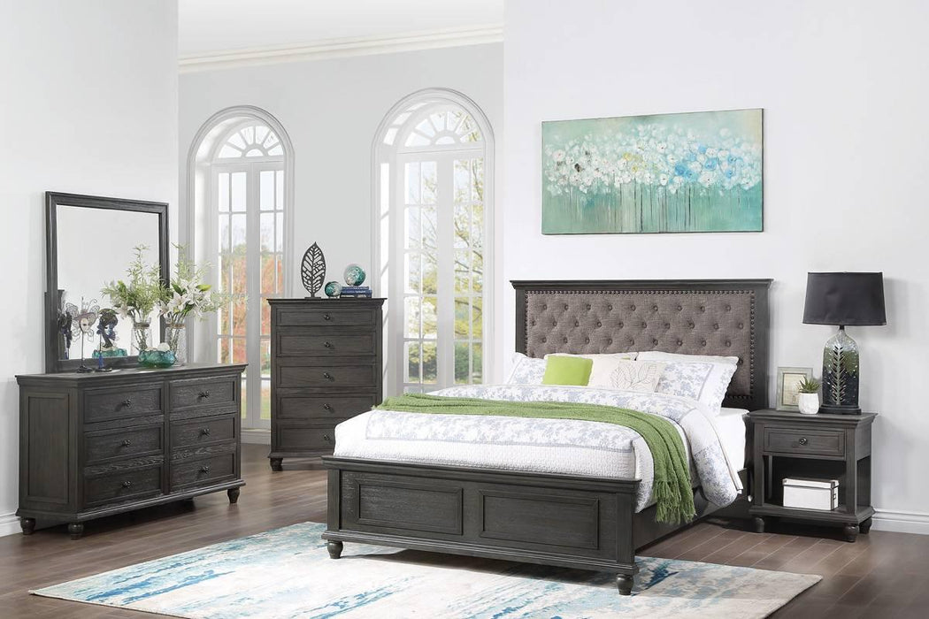 Vfvnco Eastern King Bed in Dark Grey - Marjories Furniture (Las Vegas, NV)