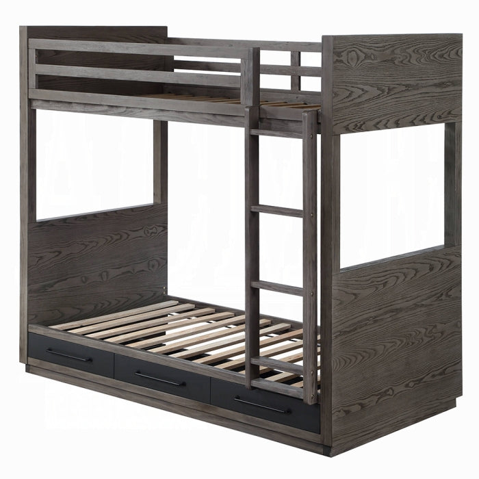 Estevon Twin-Twin Bunk Bed With Storage - Marjories Furniture (Las Vegas, NV)