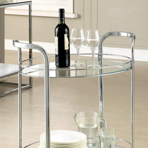 LOULE Chrome Serving Cart - Marjories Furniture (Las Vegas, NV)