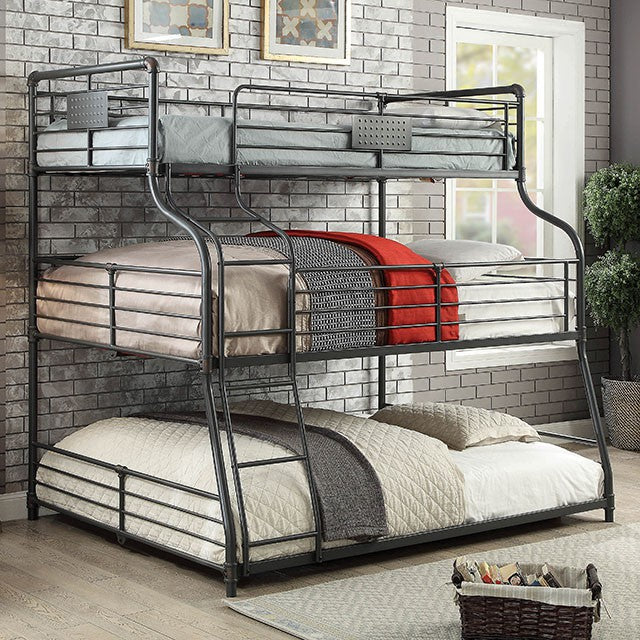 Olga III Sand Black Twin/Full/Queen Bunk Bed - Marjories Furniture (Las Vegas, NV)