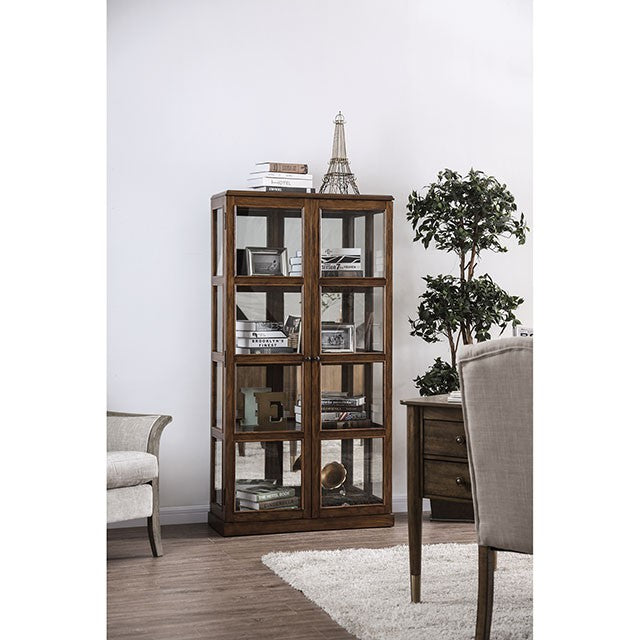 Vilas Oak Curio Cabinet - Marjories Furniture (Las Vegas, NV)