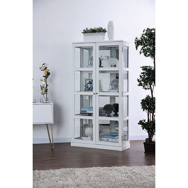 Vilas White Curio Cabinet - Marjories Furniture (Las Vegas, NV)