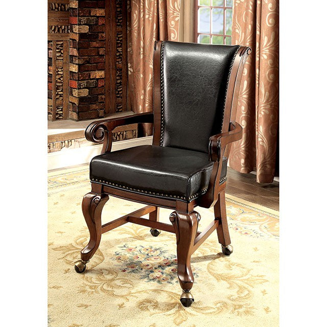MELINA Brown Cherry/Black Arm Chair - Marjories Furniture (Las Vegas, NV)