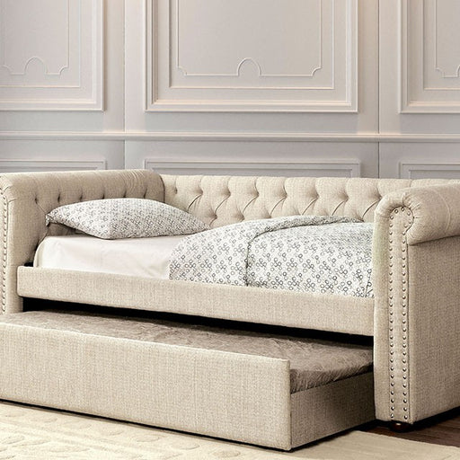 Leanna Daybed w Trundle Beige - Marjories Furniture (Las Vegas, NV)