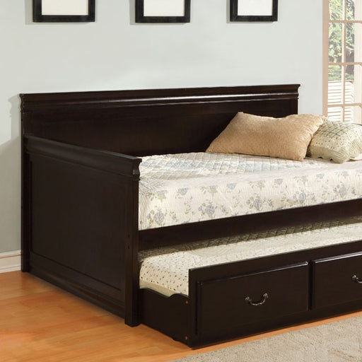 SAHARA Espresso Daybed w/ Twin Trundle, Espresso - Marjories Furniture (Las Vegas, NV)