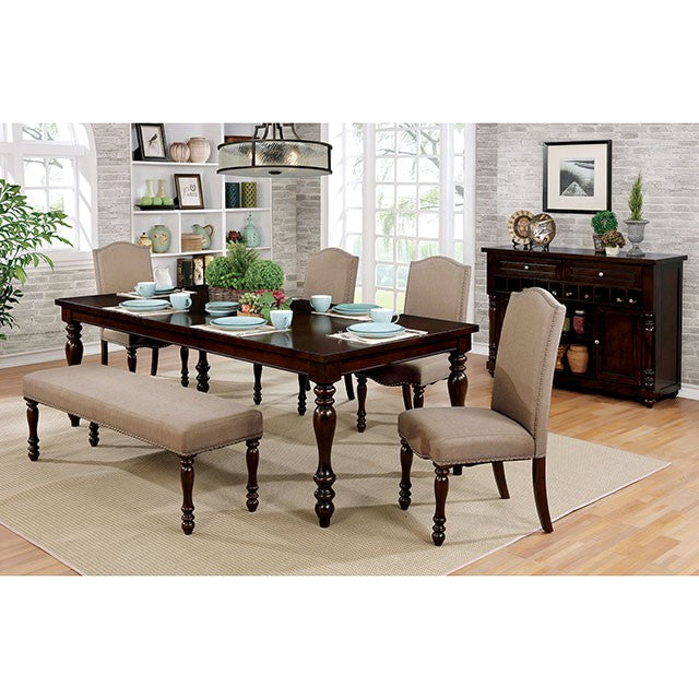 HOLCROFT Antique Cherry/Beige Bench - Marjories Furniture (Las Vegas, NV)