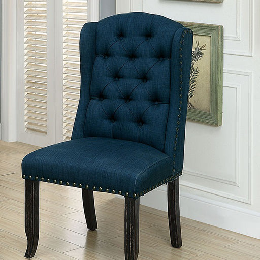 SANIA Antique Black Wingback Chair (2/CTN) - Marjories Furniture (Las Vegas, NV)
