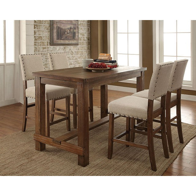 SANIA Rustic Oak Counter Ht. Chair (2/CTN) - Marjories Furniture (Las Vegas, NV)