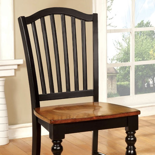MAYVILLE Black/Antique Oak Side Chair (2/CTN) - Marjories Furniture (Las Vegas, NV)
