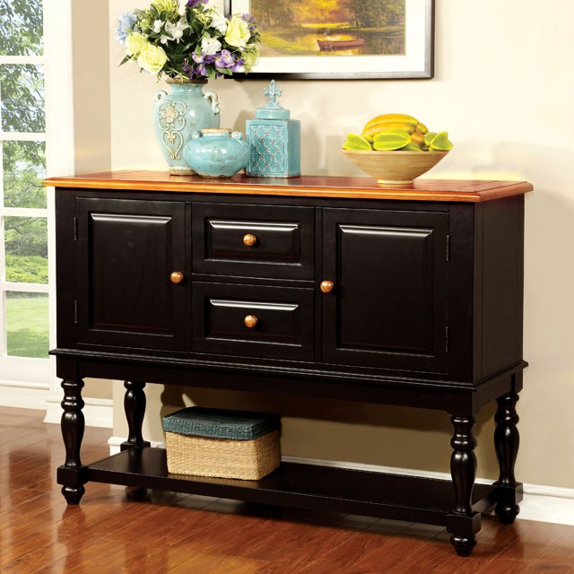 MAYVILLE Black/Antique Oak Server - Marjories Furniture (Las Vegas, NV)