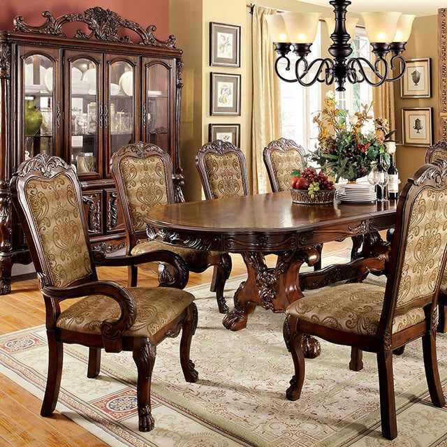 MEDIEVE Cherry Dining Table, Cherry - Marjories Furniture (Las Vegas, NV)