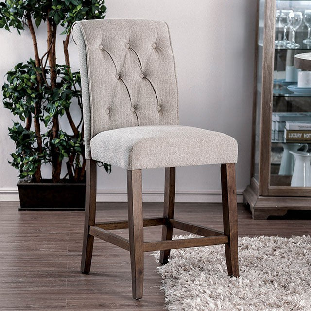 Sania III Beige/Rustic Oak Counter Ht. Chair (2/CTN) - Marjories Furniture (Las Vegas, NV)