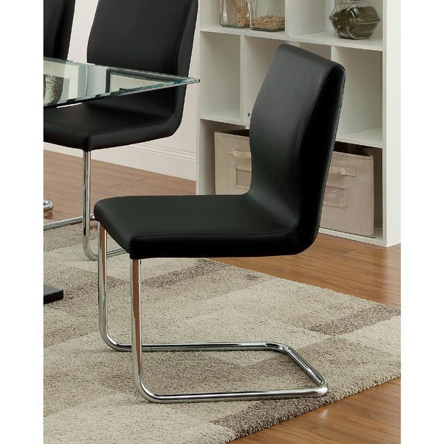 LODIA I Black/Silver Side Chair - Marjories Furniture (Las Vegas, NV)