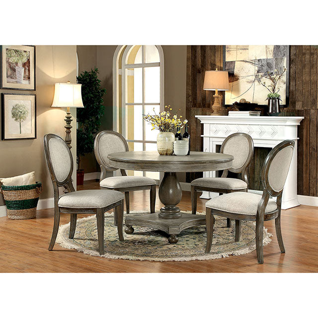 Kathryn Rustic Dark Oak/Beige Side Chair (2/CTN) - Marjories Furniture (Las Vegas, NV)