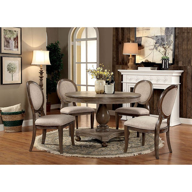 Kathryn Rustic Dark Oak/Beige Side Chair (2/CTN) - Marjories Furniture (Las Vegas, NV)