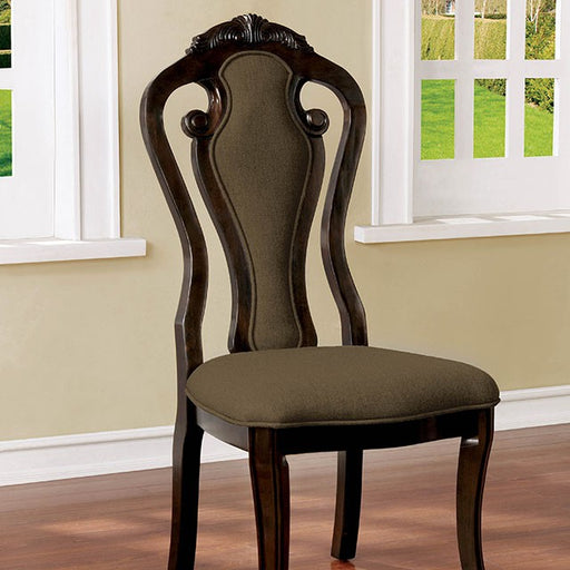 Rosalina Walnut/Beige Side Chair (2/CTN) - Marjories Furniture (Las Vegas, NV)