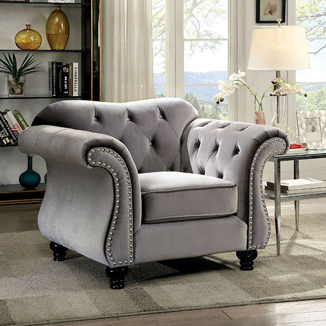 Jolanda Chair Blue & Grey - Marjories Furniture (Las Vegas, NV)