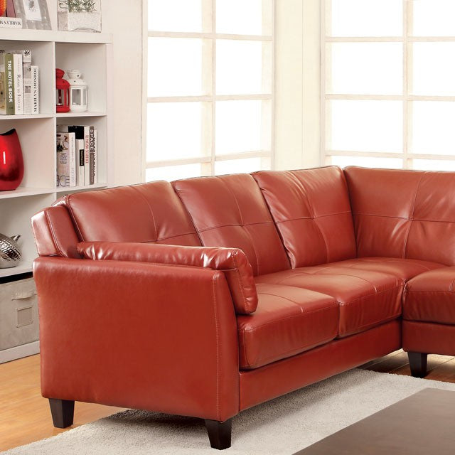 PEEVER Mahogany Red Sectional, Mahogany Red (K/D) - Marjories Furniture (Las Vegas, NV)