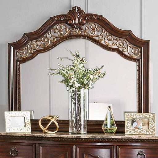 Menodora Brown Cherry Mirror - Marjories Furniture (Las Vegas, NV)