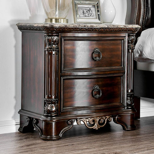Menodora Brown Cherry Night Stand - Marjories Furniture (Las Vegas, NV)
