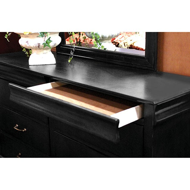 Louis Philippe Cal.King Bed Black & Grey - Marjories Furniture (Las Vegas, NV)