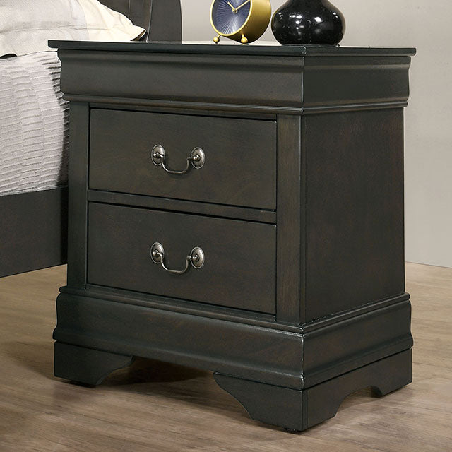 Louis Philippe Night Stand Gray - Marjories Furniture (Las Vegas, NV)