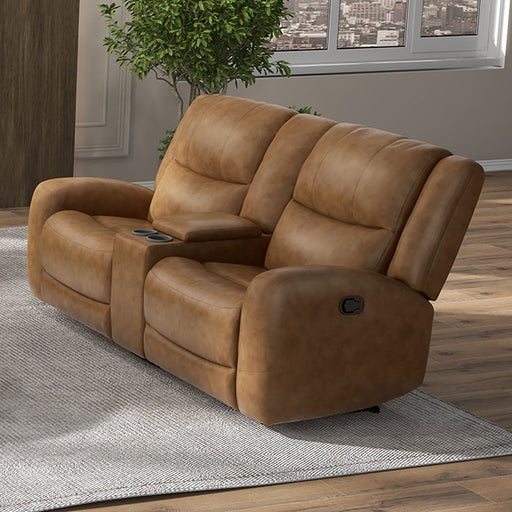 Leolinus Manual Recliner Loveseat w/ Console - Marjories Furniture (Las Vegas, NV)