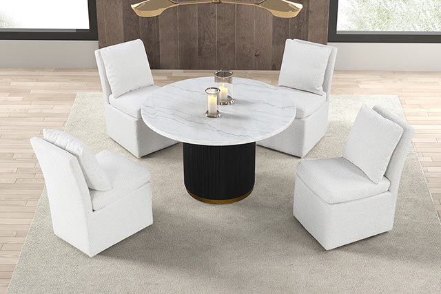 Varde Round Dining Marble Table - Marjories Furniture (Las Vegas, NV)