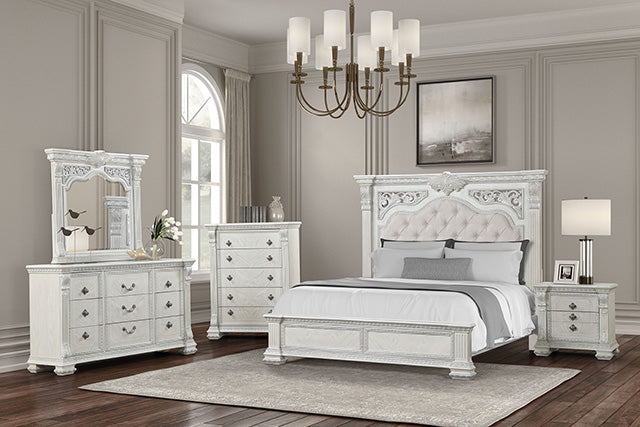 Promenade Bed Dark Brown & White - Marjories Furniture (Las Vegas, NV)