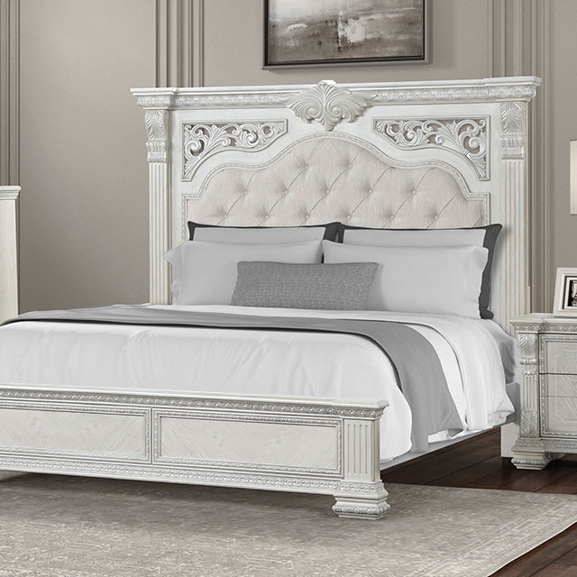 Promenade E.King & Queen Bed Brown & White - Marjories Furniture (Las Vegas, NV)