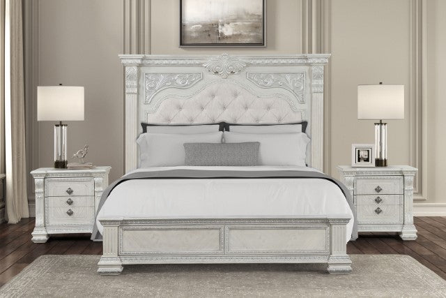 Promenade Bed Dark Brown & White - Marjories Furniture (Las Vegas, NV)