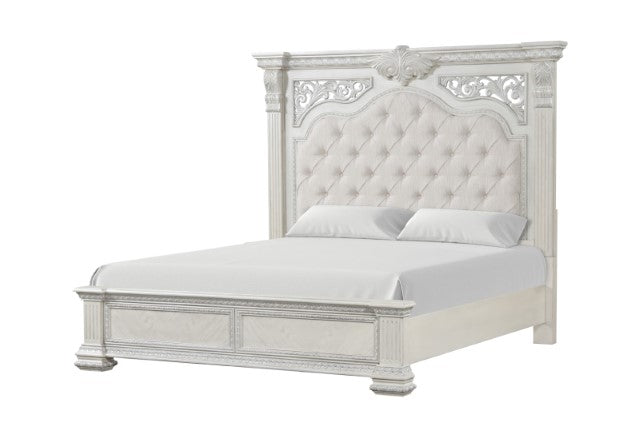 Promenade E.King & Queen Bed Brown & White - Marjories Furniture (Las Vegas, NV)