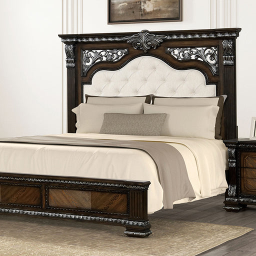 Promenade E.King & Queen Bed Brown & White - Marjories Furniture (Las Vegas, NV)
