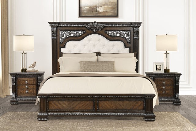 Promenade E.King & Queen Bed Brown & White - Marjories Furniture (Las Vegas, NV)