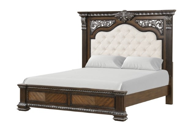 Promenade E.King & Queen Bed Brown & White - Marjories Furniture (Las Vegas, NV)