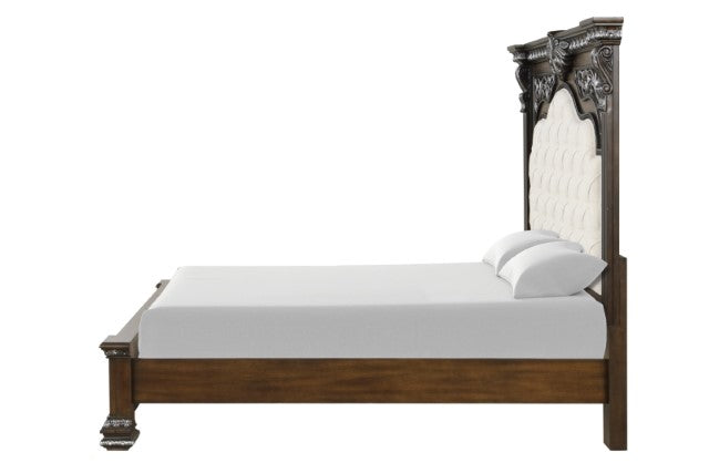 Promenade E.King & Queen Bed Brown & White - Marjories Furniture (Las Vegas, NV)