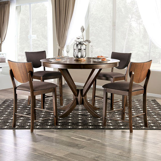 Marina 5 PC Dining Table Set Walnut - Marjories Furniture (Las Vegas, NV)