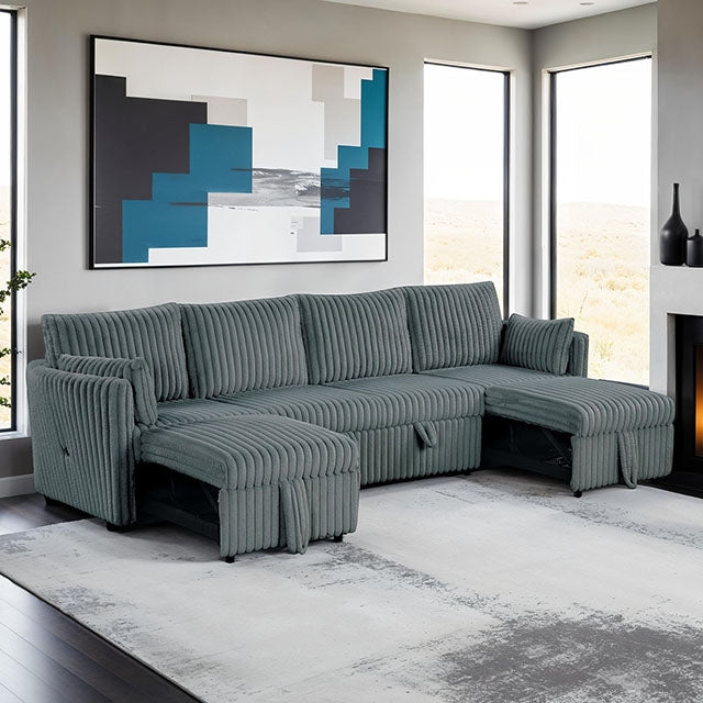 Denholme U-Sectional w/ Pull Out - Marjories Furniture (Las Vegas, NV)