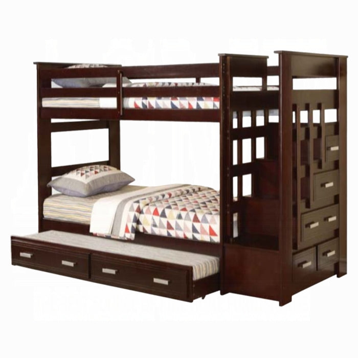 Allentown Twin-Twin Bunk Bed With Trundle and Storage - Marjories Furniture (Las Vegas, NV)