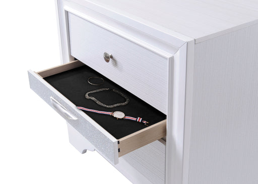 Naima White Nightstand - Marjories Furniture (Las Vegas, NV)