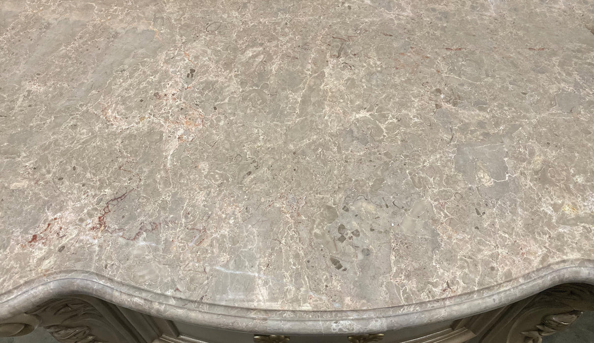 Gorsedd Marble & Antique White Nightstand - Marjories Furniture (Las Vegas, NV)