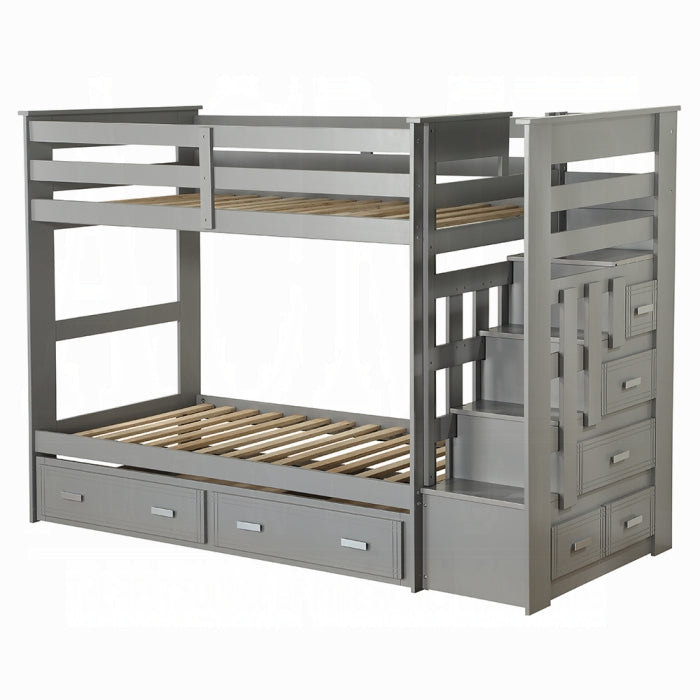 Allentown Twin-Twin Bunk Bed With Trundle and Storage - Marjories Furniture (Las Vegas, NV)