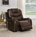 Braylon Brown PU Recliner (Power Motion) - Marjories Furniture (Las Vegas, NV)