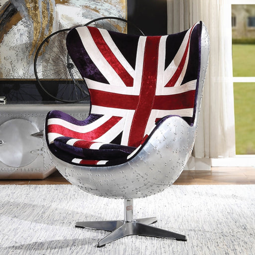 Brancaster British Flag Accent Chair With Swivel - Marjories Furniture (Las Vegas, NV)