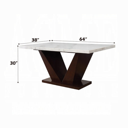 Forbes Dining Table With Marble Top - Marjories Furniture (Las Vegas, NV)