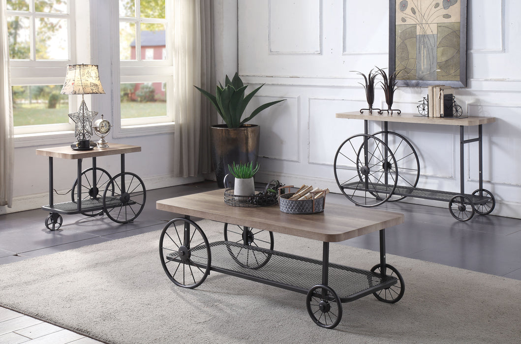 Francie Oak & Antique Gray Coffee Table - Marjories Furniture (Las Vegas, NV)
