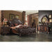 Versailles 2-Tone Dark Brown PU & Cherry Oak Queen Bed - Marjories Furniture (Las Vegas, NV)