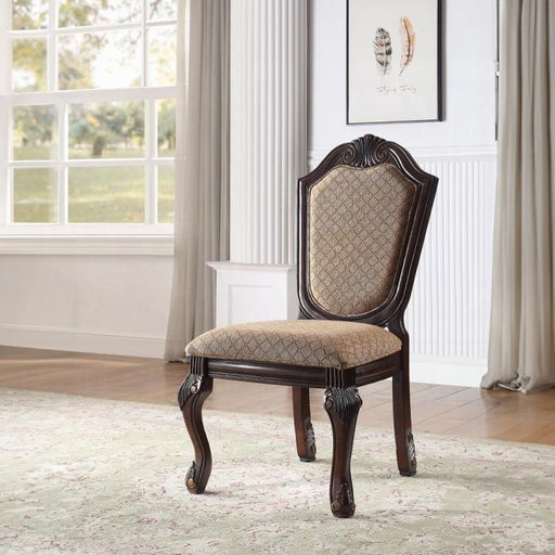 Chateau De Ville Fabric & Espresso Side Chair - Marjories Furniture (Las Vegas, NV)