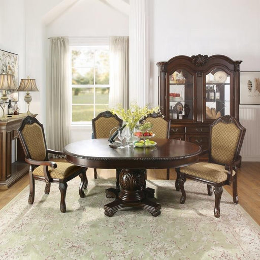 Chateau De Ville Fabric & Espresso Arm Chair - Marjories Furniture (Las Vegas, NV)