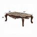 Latisha Marble & Antique Oak Coffee Table - Marjories Furniture (Las Vegas, NV)
